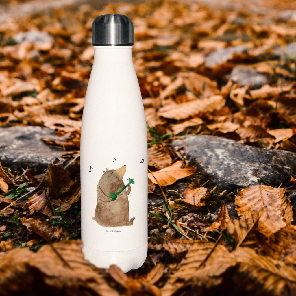 Thermosflasche Bär Lied Isolierflasche, Thermoflasche, Trinkflasche, Thermos, Edelstahl, Bär, Teddy, Teddybär, Bärchen, Bear, Liebeslied, Lied, Song, Valentinstag, Valentine, Geschenk, Partner, Liebe, Freundin, Frau, Herz, Spruch