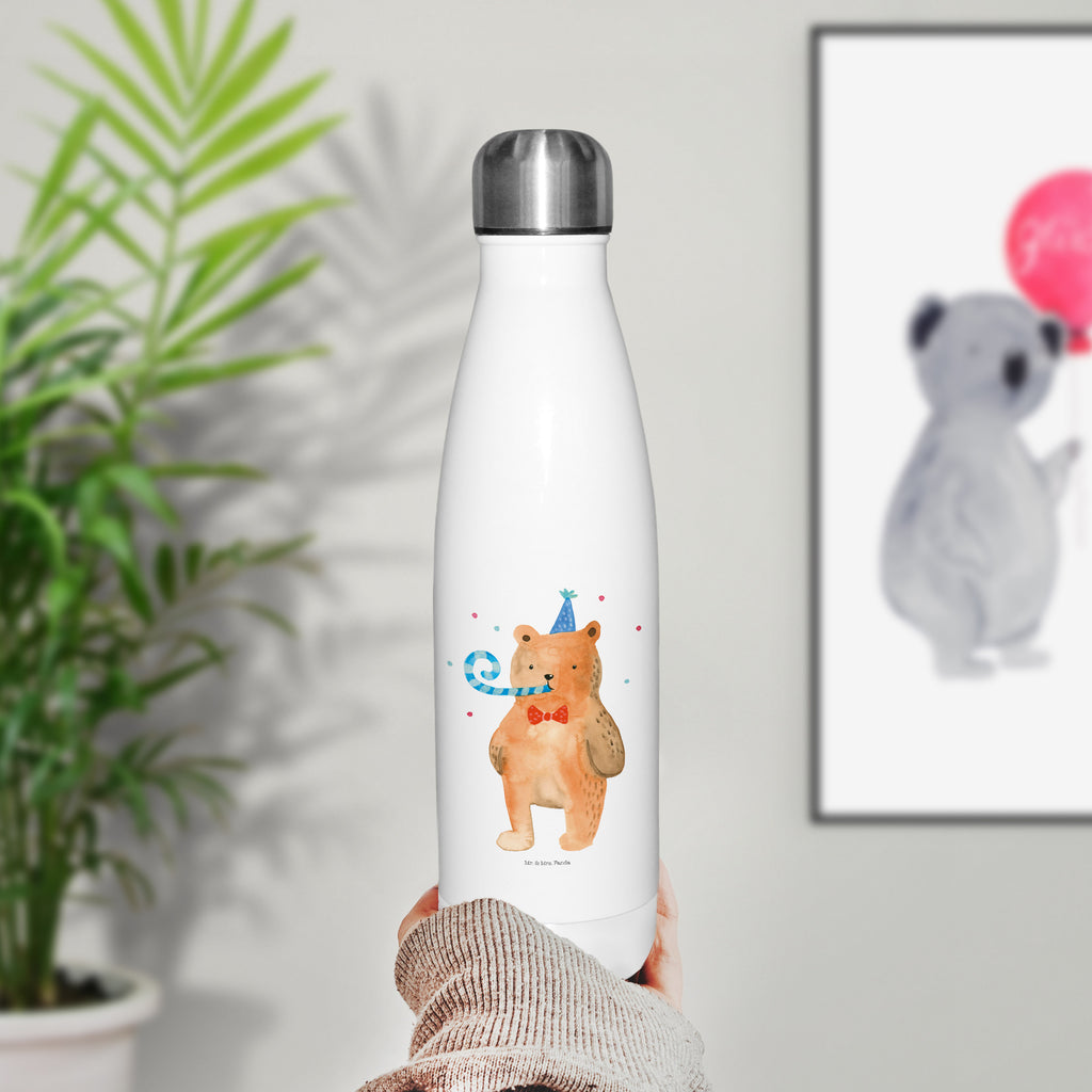 Thermosflasche Birthday Bär Isolierflasche, Thermoflasche, Trinkflasche, Thermos, Edelstahl, Bär, Teddy, Teddybär, Happy Birthday, Alles Gute, Glückwunsch, Geburtstag