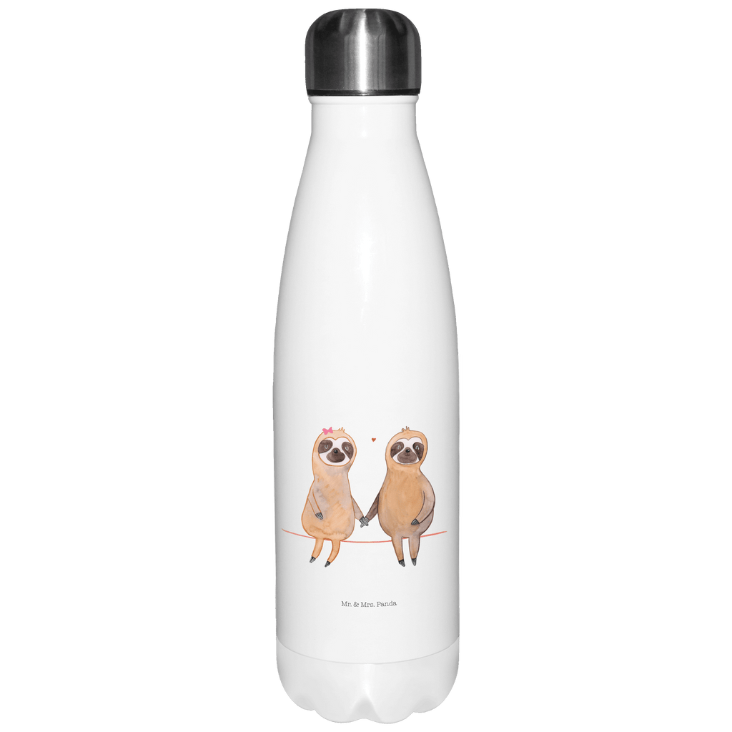 Thermosflasche Faultier Pärchen Isolierflasche, Thermoflasche, Trinkflasche, Thermos, Edelstahl, Faultier, Faultier Geschenk, Faultier Deko, Faultiere, faul, Lieblingstier, Liebe, Liebespaar, Faultierliebe, Faultierpärchen, verliebt, verlobt, gemeinsam, relaxen, Pärchen, Beziehung, Langsamkeit