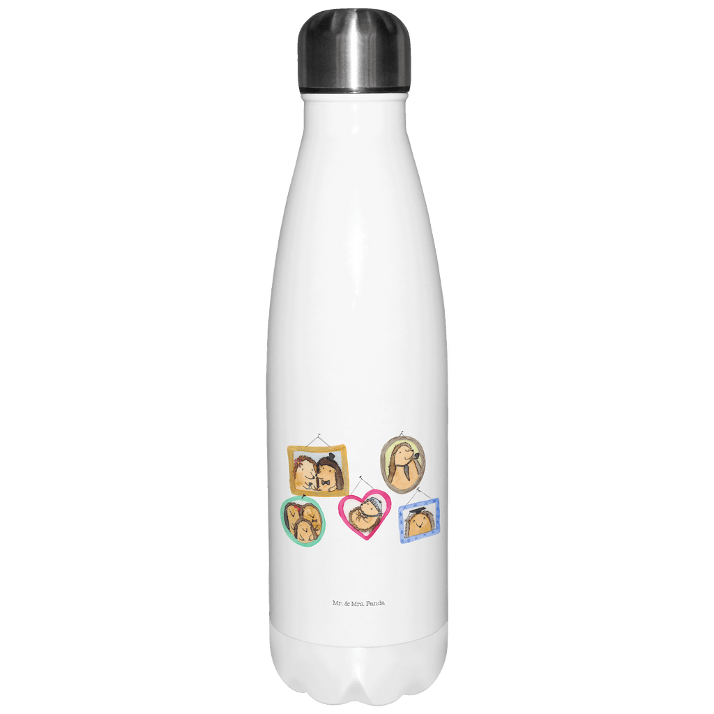 Thermosflasche Igel Familie Isolierflasche, Thermoflasche, Trinkflasche, Thermos, Edelstahl, Familie, Vatertag, Muttertag, Bruder, Schwester, Mama, Papa, Oma, Opa, Liebe, Igel, Bilder, Zusammenhalt, Glück