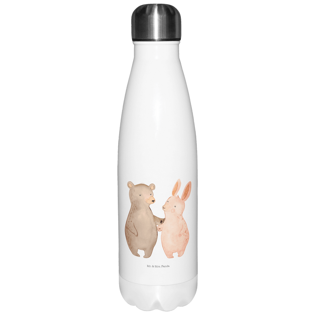 Thermosflasche Bär Hase Umarmen Isolierflasche, Thermoflasche, Trinkflasche, Thermos, Edelstahl, Liebe, Partner, Freund, Freundin, Ehemann, Ehefrau, Heiraten, Verlobung, Heiratsantrag, Liebesgeschenk, Jahrestag, Hocheitstag, Freunde, bester Freund, Hase, Bär, Bärchen, best friends