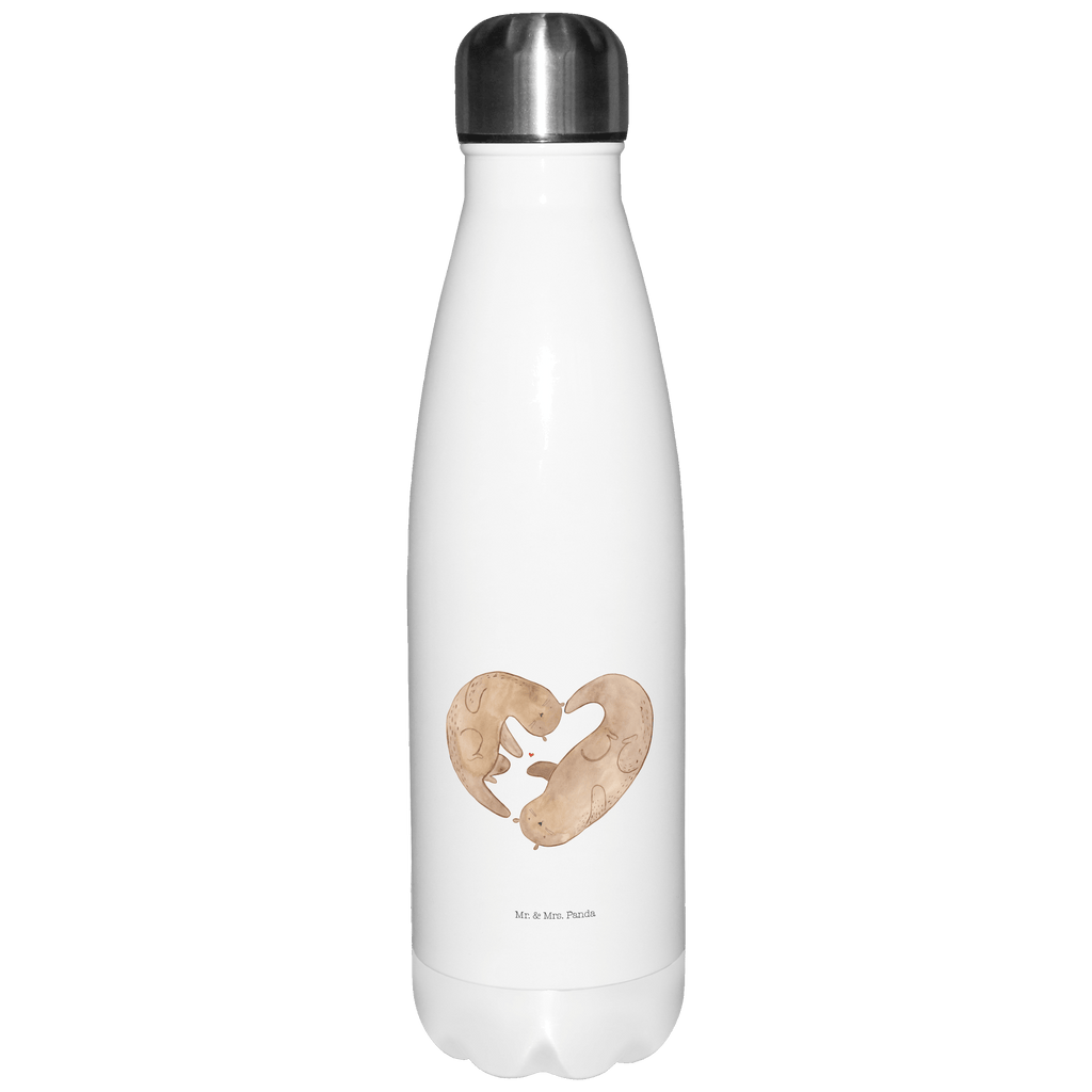 Thermosflasche Otter Herz Isolierflasche, Thermoflasche, Trinkflasche, Thermos, Edelstahl, Otter, Fischotter, Seeotter, Liebe, Herz, Liebesbeweis, Liebesgeschenk, Bessere Hälfte, Love you, Jahrestag, Hochzeitstag, Verlobung, gemeinsames Leben