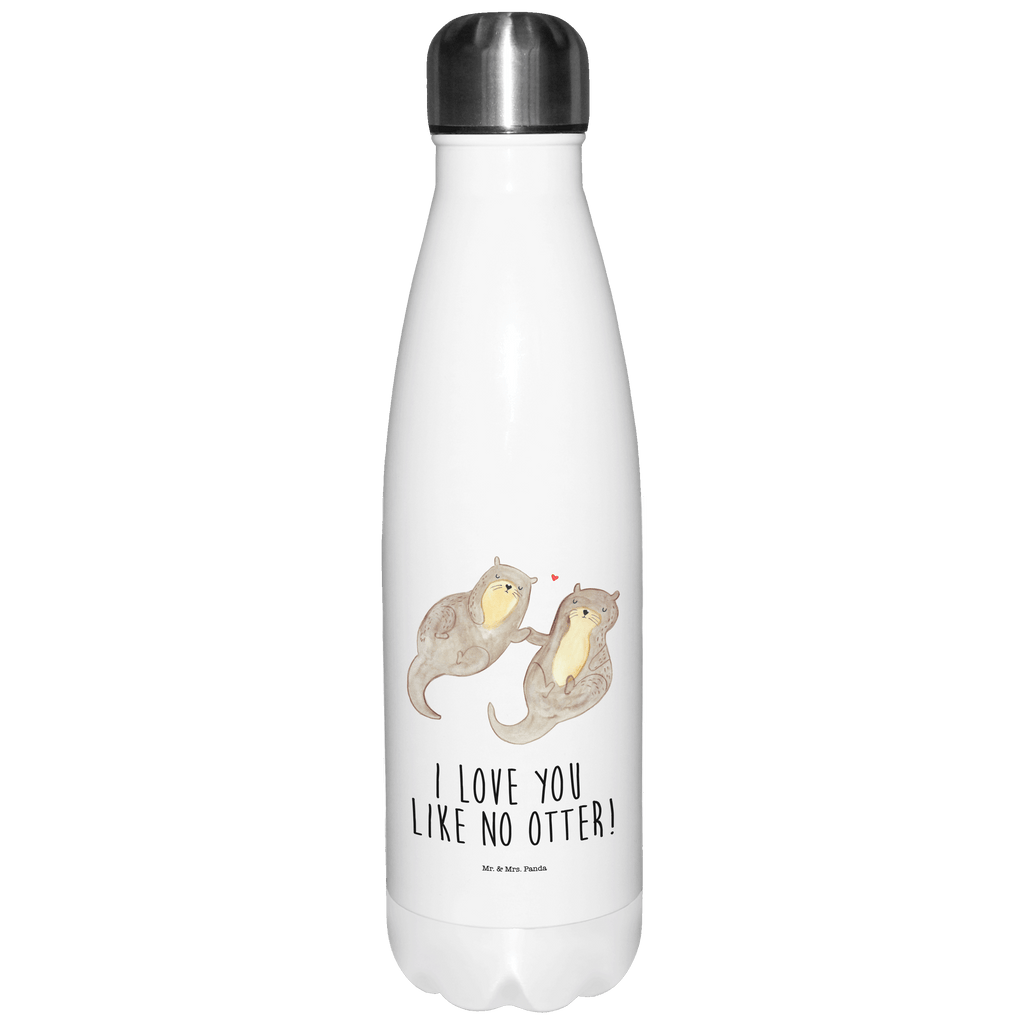 Thermosflasche Otter händchenhaltend Isolierflasche, Thermoflasche, Trinkflasche, Thermos, Edelstahl, Otter, Fischotter, Seeotter, Otter Seeotter See Otter