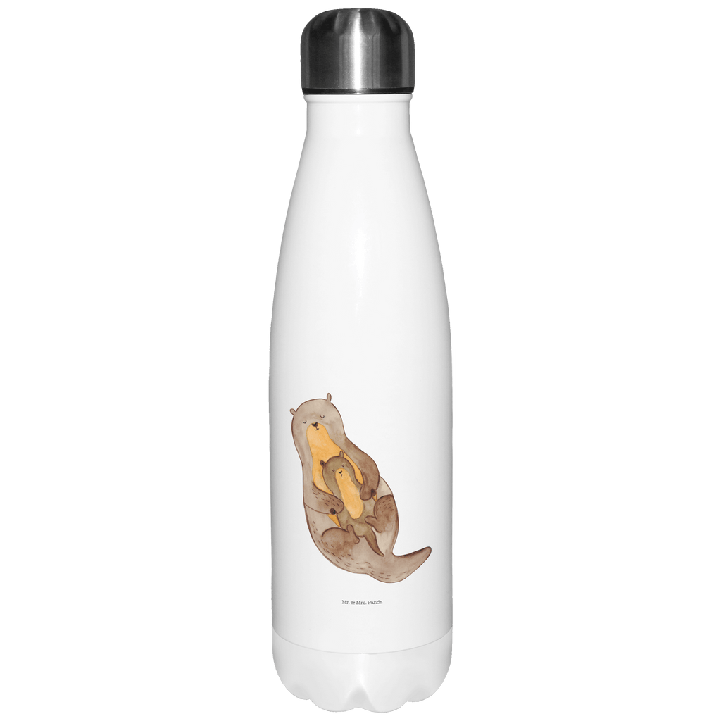 Thermosflasche Otter mit Kind Isolierflasche, Thermoflasche, Trinkflasche, Thermos, Edelstahl, Otter, Fischotter, Seeotter, Otter Seeotter See Otter