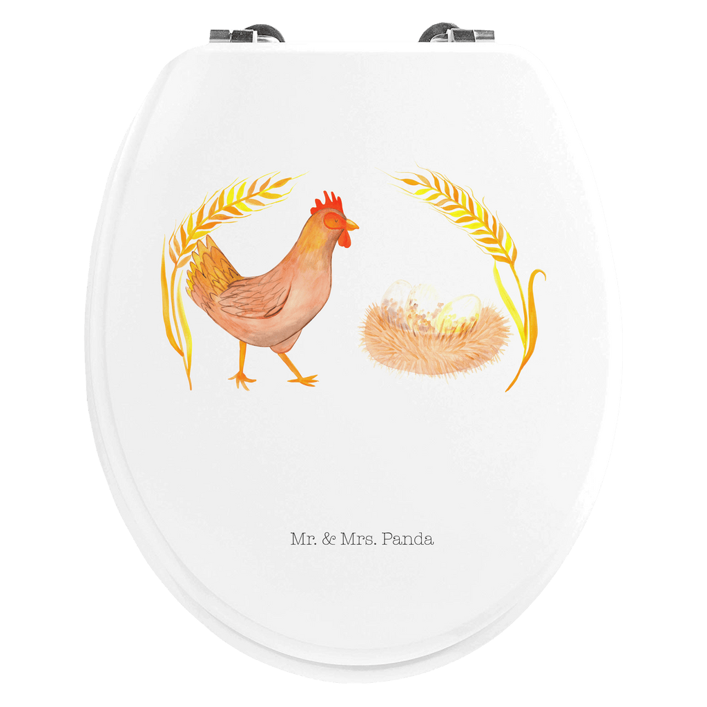 Motiv WC Sitz Huhn stolz Klobrille, Klodeckel, Toilettendeckel, WC-Sitz, Toilette, Bauernhof, Hoftiere, Landwirt, Landwirtin, Hahn, Henne, Hühner, Eier, Hof, Landleben, Motivation, Geburt, Magie, Spruch, Schwangerschaft