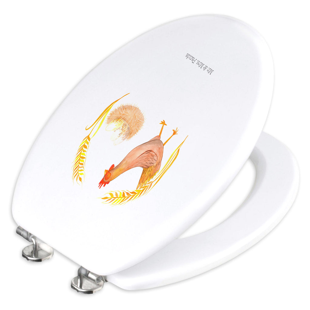 Motiv WC Sitz Huhn stolz Klobrille, Klodeckel, Toilettendeckel, WC-Sitz, Toilette, Bauernhof, Hoftiere, Landwirt, Landwirtin, Hahn, Henne, Hühner, Eier, Hof, Landleben, Motivation, Geburt, Magie, Spruch, Schwangerschaft