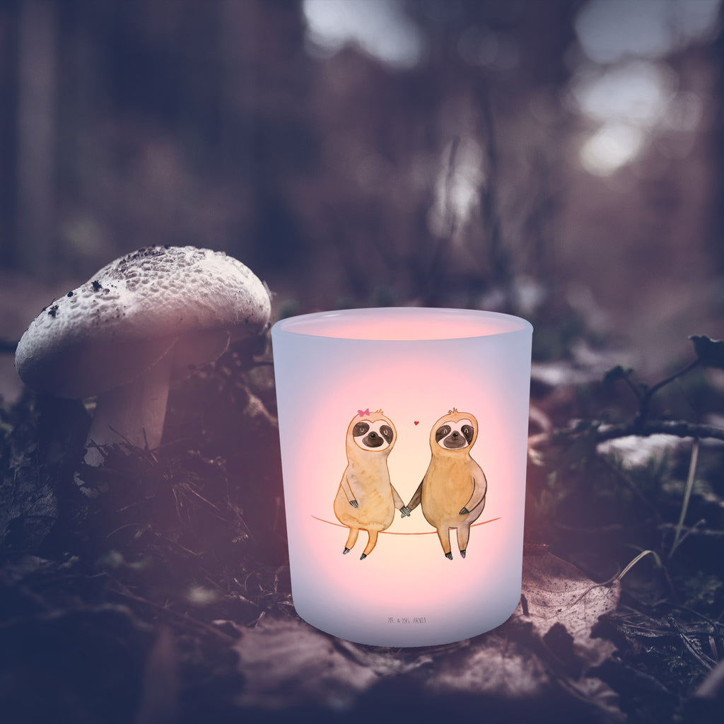 Windlicht Faultier Pärchen Windlicht Glas, Teelichtglas, Teelichthalter, Teelichter, Kerzenglas, Windlicht Kerze, Kerzenlicht, Faultier, Faultier Geschenk, Faultier Deko, Faultiere, faul, Lieblingstier, Liebe, Liebespaar, Faultierliebe, Faultierpärchen, verliebt, verlobt, gemeinsam, relaxen, Pärchen, Beziehung, Langsamkeit