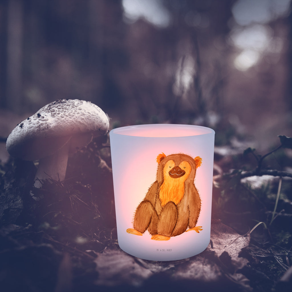 Windlicht Affe Windlicht Glas, Teelichtglas, Teelichthalter, Teelichter, Kerzenglas, Windlicht Kerze, Kerzenlicht, Afrika, Wildtiere, Affe, Äffchen, Affen, Selbstliebe, Respekt, Motivation, Selbstachtung, Liebe, Selbstbewusstsein, Selfcare