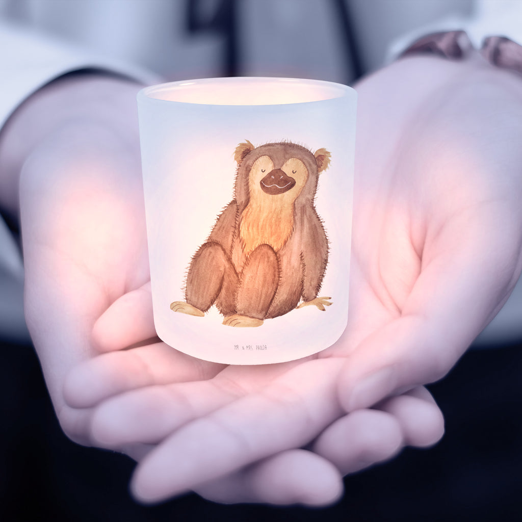 Windlicht Affe Windlicht Glas, Teelichtglas, Teelichthalter, Teelichter, Kerzenglas, Windlicht Kerze, Kerzenlicht, Afrika, Wildtiere, Affe, Äffchen, Affen, Selbstliebe, Respekt, Motivation, Selbstachtung, Liebe, Selbstbewusstsein, Selfcare