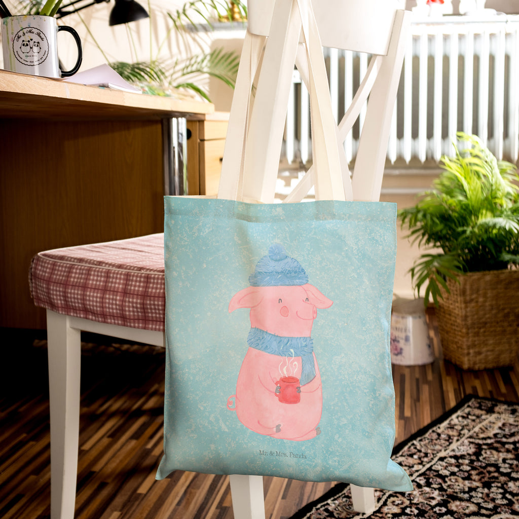 Einkaufstasche Lallelndes Glühschwein Tragetasche, Tasche, Beutel, Stofftasche, Baumwolltasche, Umhängetasche, Shopper, Winter, Weihnachten, Weihnachtsdeko, Nikolaus, Advent, Heiligabend, Wintermotiv, Glühwein, Betrunken, Weihnachtsmarkt, Spruch