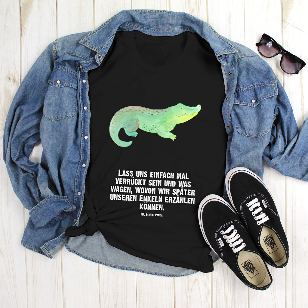 Größe M T-Shirt Krokodil T-Shirt, Shirt, Tshirt, Lustiges T-Shirt, T-Shirt mit Spruch, Party, Junggesellenabschied, Jubiläum, Geburstag, Herrn, Damen, Männer, Frauen, Schlafshirt, Nachthemd, Sprüche, Meerestiere, Meer, Urlaub, Krokodil, Krokodile, verrückt sein, spontan sein, Abenteuerlust, Reiselust, Freundin, beste Freundin, Lieblingsmensch