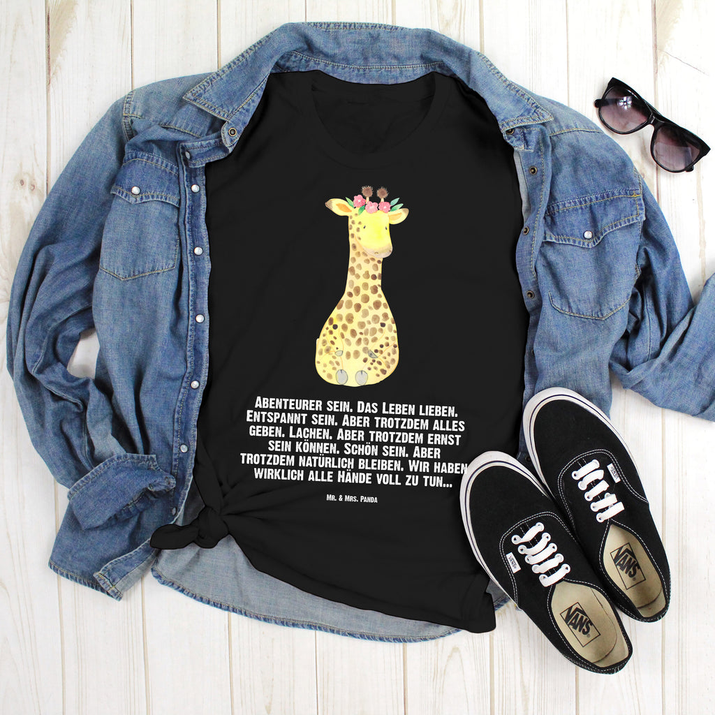 Größe XXL T-Shirt Giraffe Blumenkranz T-Shirt, Shirt, Tshirt, Lustiges T-Shirt, T-Shirt mit Spruch, Party, Junggesellenabschied, Jubiläum, Geburstag, Herrn, Damen, Männer, Frauen, Schlafshirt, Nachthemd, Sprüche, Afrika, Wildtiere, Giraffe, Blumenkranz, Abenteurer, Selbstliebe, Freundin