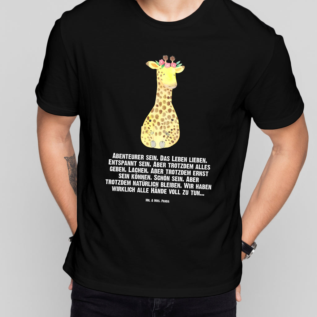 Größe XXL T-Shirt Giraffe Blumenkranz T-Shirt, Shirt, Tshirt, Lustiges T-Shirt, T-Shirt mit Spruch, Party, Junggesellenabschied, Jubiläum, Geburstag, Herrn, Damen, Männer, Frauen, Schlafshirt, Nachthemd, Sprüche, Afrika, Wildtiere, Giraffe, Blumenkranz, Abenteurer, Selbstliebe, Freundin