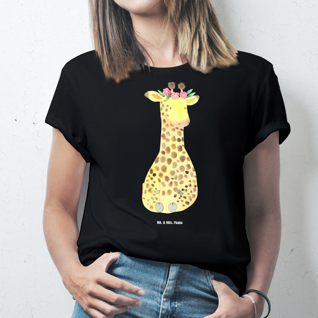 Größe XXL T-Shirt Giraffe Blumenkranz T-Shirt, Shirt, Tshirt, Lustiges T-Shirt, T-Shirt mit Spruch, Party, Junggesellenabschied, Jubiläum, Geburstag, Herrn, Damen, Männer, Frauen, Schlafshirt, Nachthemd, Sprüche, Afrika, Wildtiere, Giraffe, Blumenkranz, Abenteurer, Selbstliebe, Freundin