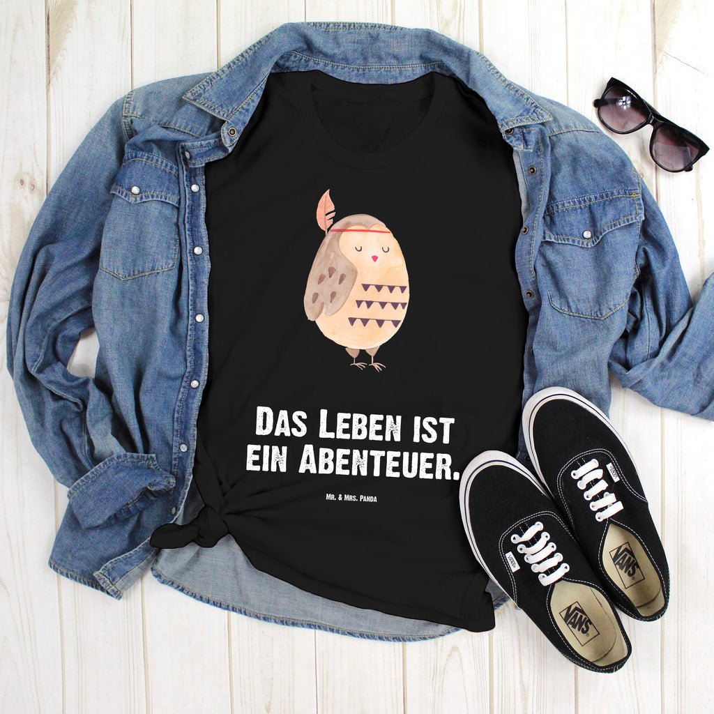Größe M T-Shirt Eule Federschmuck T-Shirt, Shirt, Tshirt, Lustiges T-Shirt, T-Shirt mit Spruch, Party, Junggesellenabschied, Jubiläum, Geburstag, Herrn, Damen, Männer, Frauen, Schlafshirt, Nachthemd, Sprüche, Eule, Eule Deko, Owl, Das Leben ist ein Abenteuer, Reisespruch, Federschmuck, Dekoration