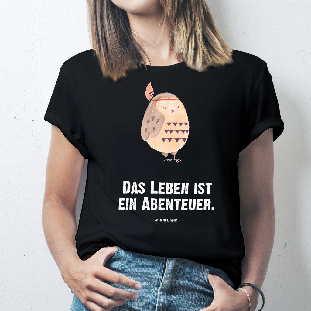 Größe M T-Shirt Eule Federschmuck T-Shirt, Shirt, Tshirt, Lustiges T-Shirt, T-Shirt mit Spruch, Party, Junggesellenabschied, Jubiläum, Geburstag, Herrn, Damen, Männer, Frauen, Schlafshirt, Nachthemd, Sprüche, Eule, Eule Deko, Owl, Das Leben ist ein Abenteuer, Reisespruch, Federschmuck, Dekoration