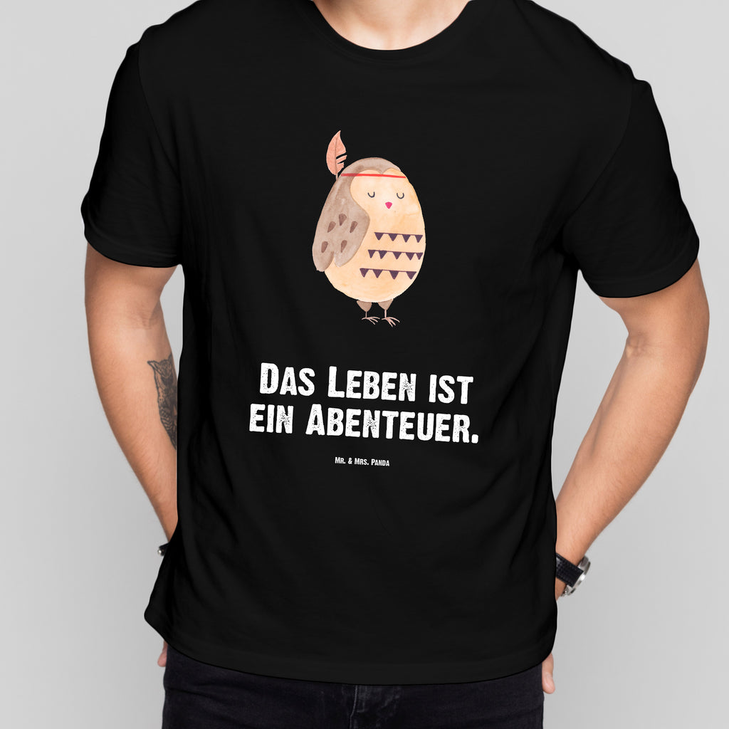 Größe M T-Shirt Eule Federschmuck T-Shirt, Shirt, Tshirt, Lustiges T-Shirt, T-Shirt mit Spruch, Party, Junggesellenabschied, Jubiläum, Geburstag, Herrn, Damen, Männer, Frauen, Schlafshirt, Nachthemd, Sprüche, Eule, Eule Deko, Owl, Das Leben ist ein Abenteuer, Reisespruch, Federschmuck, Dekoration