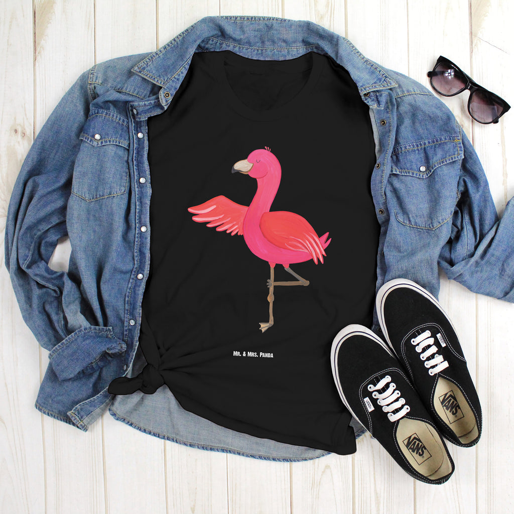 Größe L T-Shirt Flamingo Yoga T-Shirt, Shirt, Tshirt, Lustiges T-Shirt, T-Shirt mit Spruch, Party, Junggesellenabschied, Jubiläum, Geburstag, Herrn, Damen, Männer, Frauen, Schlafshirt, Nachthemd, Sprüche, Flamingo, Vogel, Yoga, Namaste, Achtsamkeit, Yoga-Übung, Entspannung, Ärger, Aufregen, Tiefenentspannung