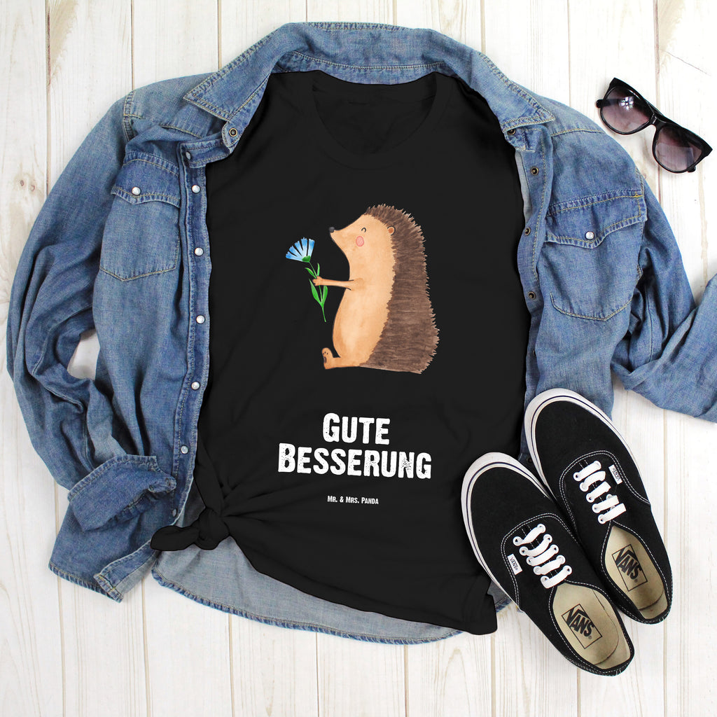 Größe L T-Shirt Igel mit Blume T-Shirt, Shirt, Tshirt, Lustiges T-Shirt, T-Shirt mit Spruch, Party, Junggesellenabschied, Jubiläum, Geburstag, Herrn, Damen, Männer, Frauen, Schlafshirt, Nachthemd, Sprüche, Tiermotive, Gute Laune, lustige Sprüche, Tiere, Igel, Gute Besserung, Genesungswünsche, Krankheit, Krankenhaus, krank, Besuch