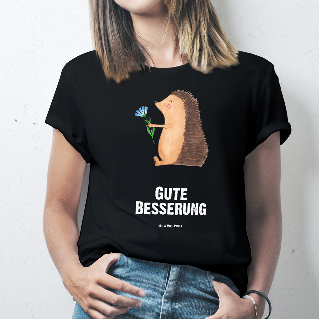 Größe L T-Shirt Igel mit Blume T-Shirt, Shirt, Tshirt, Lustiges T-Shirt, T-Shirt mit Spruch, Party, Junggesellenabschied, Jubiläum, Geburstag, Herrn, Damen, Männer, Frauen, Schlafshirt, Nachthemd, Sprüche, Tiermotive, Gute Laune, lustige Sprüche, Tiere, Igel, Gute Besserung, Genesungswünsche, Krankheit, Krankenhaus, krank, Besuch