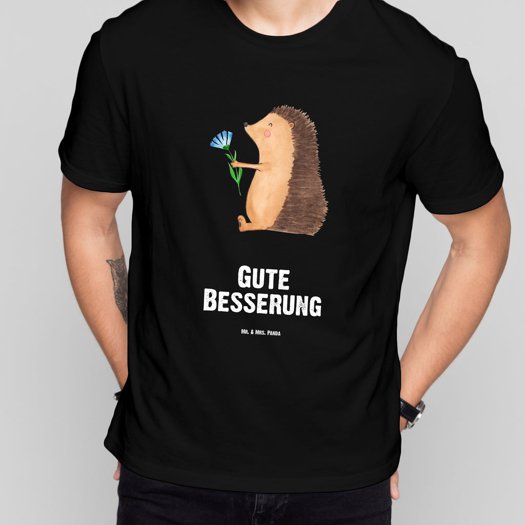 Größe L T-Shirt Igel mit Blume T-Shirt, Shirt, Tshirt, Lustiges T-Shirt, T-Shirt mit Spruch, Party, Junggesellenabschied, Jubiläum, Geburstag, Herrn, Damen, Männer, Frauen, Schlafshirt, Nachthemd, Sprüche, Tiermotive, Gute Laune, lustige Sprüche, Tiere, Igel, Gute Besserung, Genesungswünsche, Krankheit, Krankenhaus, krank, Besuch