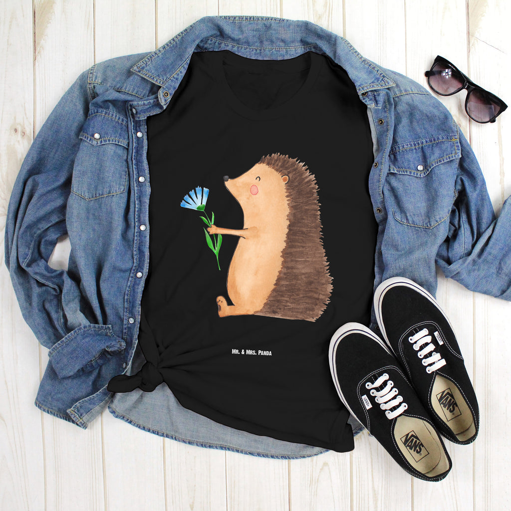 Größe L T-Shirt Igel mit Blume T-Shirt, Shirt, Tshirt, Lustiges T-Shirt, T-Shirt mit Spruch, Party, Junggesellenabschied, Jubiläum, Geburstag, Herrn, Damen, Männer, Frauen, Schlafshirt, Nachthemd, Sprüche, Tiermotive, Gute Laune, lustige Sprüche, Tiere, Igel, Gute Besserung, Genesungswünsche, Krankheit, Krankenhaus, krank, Besuch
