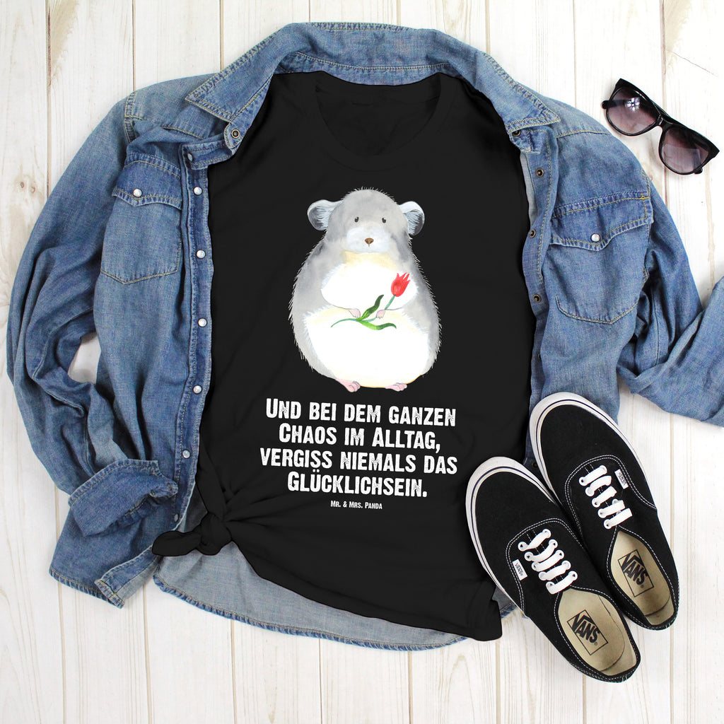 Größe L T-Shirt Chinchilla mit Blume T-Shirt, Shirt, Tshirt, Lustiges T-Shirt, T-Shirt mit Spruch, Party, Junggesellenabschied, Jubiläum, Geburstag, Herrn, Damen, Männer, Frauen, Schlafshirt, Nachthemd, Sprüche, Tiermotive, Gute Laune, lustige Sprüche, Tiere, Chinchilla, Chinchillas, Liebeskummer, Kummer, Depressionen, traurig sein, Chaos, Glücklichsein, Büro, Büroalltag