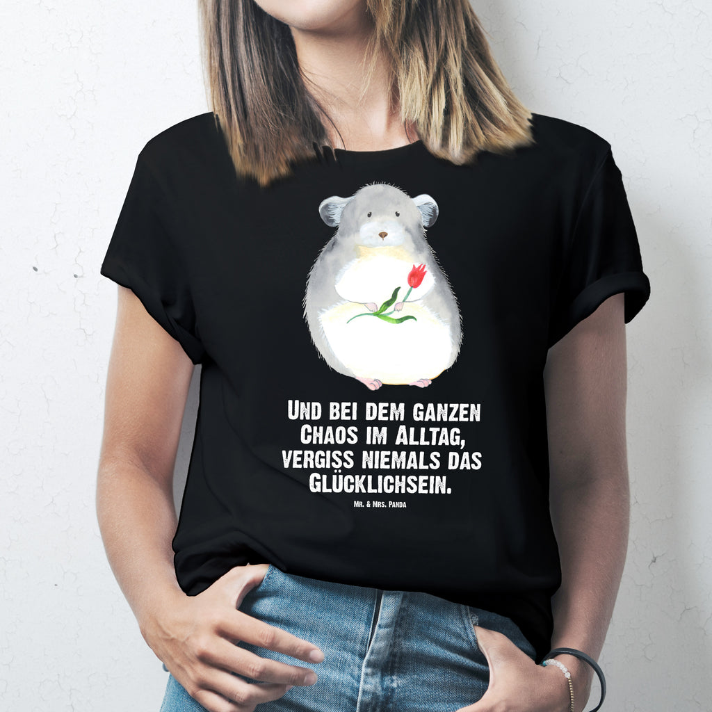 Größe L T-Shirt Chinchilla mit Blume T-Shirt, Shirt, Tshirt, Lustiges T-Shirt, T-Shirt mit Spruch, Party, Junggesellenabschied, Jubiläum, Geburstag, Herrn, Damen, Männer, Frauen, Schlafshirt, Nachthemd, Sprüche, Tiermotive, Gute Laune, lustige Sprüche, Tiere, Chinchilla, Chinchillas, Liebeskummer, Kummer, Depressionen, traurig sein, Chaos, Glücklichsein, Büro, Büroalltag