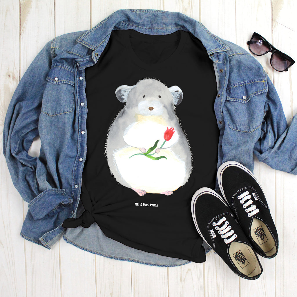Größe L T-Shirt Chinchilla mit Blume T-Shirt, Shirt, Tshirt, Lustiges T-Shirt, T-Shirt mit Spruch, Party, Junggesellenabschied, Jubiläum, Geburstag, Herrn, Damen, Männer, Frauen, Schlafshirt, Nachthemd, Sprüche, Tiermotive, Gute Laune, lustige Sprüche, Tiere, Chinchilla, Chinchillas, Liebeskummer, Kummer, Depressionen, traurig sein, Chaos, Glücklichsein, Büro, Büroalltag
