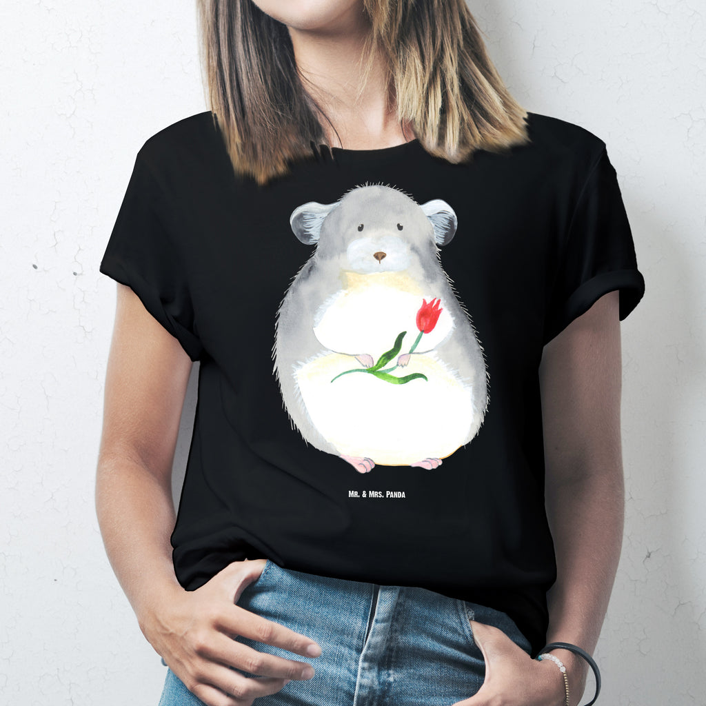 Größe L T-Shirt Chinchilla mit Blume T-Shirt, Shirt, Tshirt, Lustiges T-Shirt, T-Shirt mit Spruch, Party, Junggesellenabschied, Jubiläum, Geburstag, Herrn, Damen, Männer, Frauen, Schlafshirt, Nachthemd, Sprüche, Tiermotive, Gute Laune, lustige Sprüche, Tiere, Chinchilla, Chinchillas, Liebeskummer, Kummer, Depressionen, traurig sein, Chaos, Glücklichsein, Büro, Büroalltag