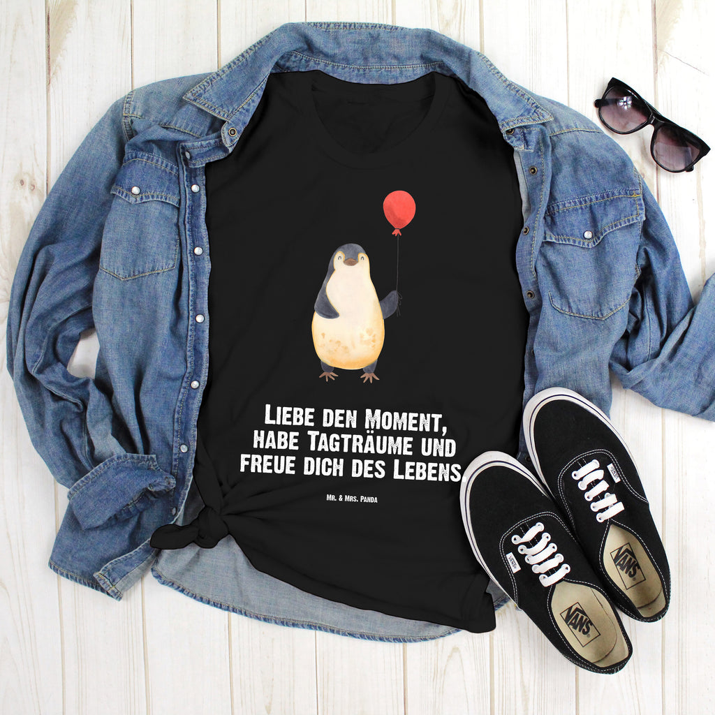 Größe L T-Shirt Pinguin Luftballon T-Shirt, Shirt, Tshirt, Lustiges T-Shirt, T-Shirt mit Spruch, Party, Junggesellenabschied, Jubiläum, Geburstag, Herrn, Damen, Männer, Frauen, Schlafshirt, Nachthemd, Sprüche, Pinguin, Pinguine, Luftballon, Tagträume, Lebenslust, Geschenk Freundin, Geschenkidee, beste Freundin, Motivation, Neustart, neues Leben, Liebe, Glück