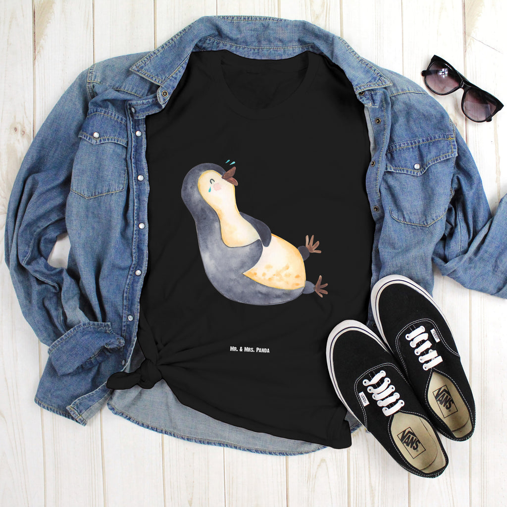 Größe L T-Shirt Pinguin lachend T-Shirt, Shirt, Tshirt, Lustiges T-Shirt, T-Shirt mit Spruch, Party, Junggesellenabschied, Jubiläum, Geburstag, Herrn, Damen, Männer, Frauen, Schlafshirt, Nachthemd, Sprüche, Pinguin, Pinguine, lustiger Spruch, Optimismus, Fröhlich, Lachen, Humor, Fröhlichkeit