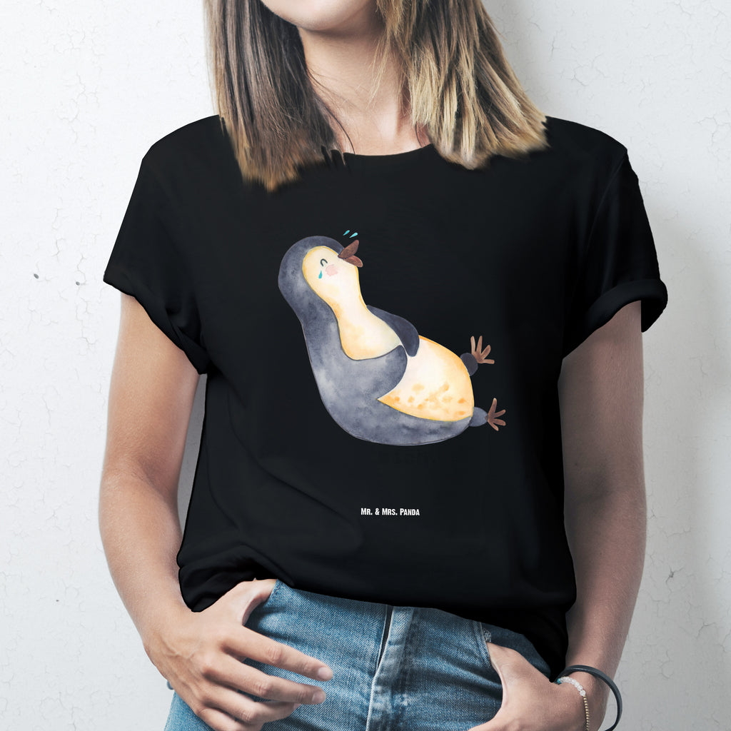 Größe L T-Shirt Pinguin lachend T-Shirt, Shirt, Tshirt, Lustiges T-Shirt, T-Shirt mit Spruch, Party, Junggesellenabschied, Jubiläum, Geburstag, Herrn, Damen, Männer, Frauen, Schlafshirt, Nachthemd, Sprüche, Pinguin, Pinguine, lustiger Spruch, Optimismus, Fröhlich, Lachen, Humor, Fröhlichkeit