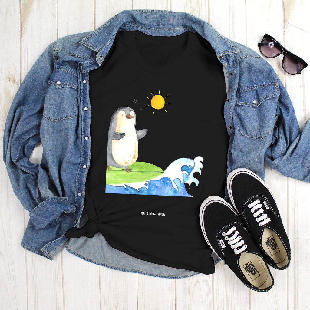 Größe L T-Shirt Pinguin Surfer T-Shirt, Shirt, Tshirt, Lustiges T-Shirt, T-Shirt mit Spruch, Party, Junggesellenabschied, Jubiläum, Geburstag, Herrn, Damen, Männer, Frauen, Schlafshirt, Nachthemd, Sprüche, Pinguin, Pinguine, surfen, Surfer, Hawaii, Urlaub, Wellen, Wellen reiten, Portugal