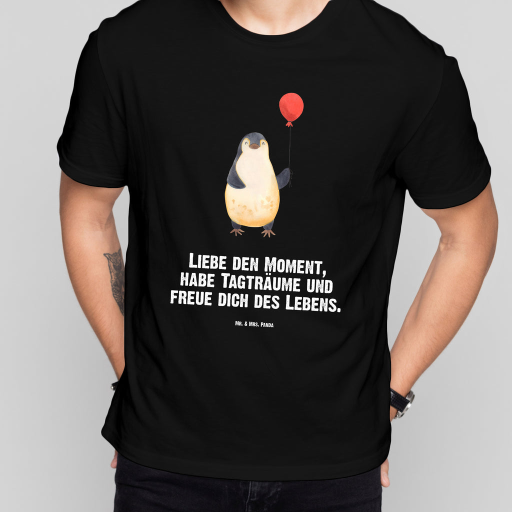 Größe M T-Shirt Pinguin Luftballon T-Shirt, Shirt, Tshirt, Lustiges T-Shirt, T-Shirt mit Spruch, Party, Junggesellenabschied, Jubiläum, Geburstag, Herrn, Damen, Männer, Frauen, Schlafshirt, Nachthemd, Sprüche, Pinguin, Pinguine, Luftballon, Tagträume, Lebenslust, Geschenk Freundin, Geschenkidee, beste Freundin, Motivation, Neustart, neues Leben, Liebe, Glück