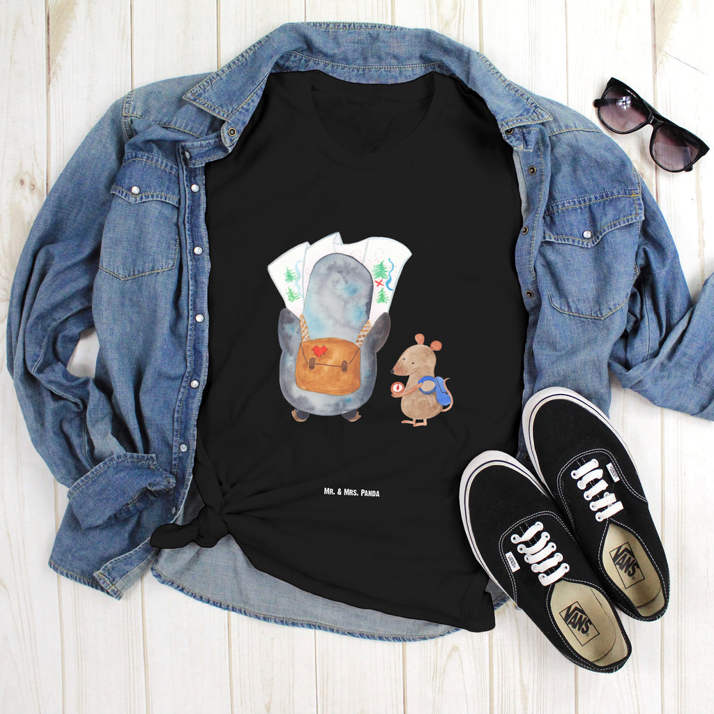Größe M T-Shirt Pinguin & Maus Wanderer T-Shirt, Shirt, Tshirt, Lustiges T-Shirt, T-Shirt mit Spruch, Party, Junggesellenabschied, Jubiläum, Geburstag, Herrn, Damen, Männer, Frauen, Schlafshirt, Nachthemd, Sprüche, Pinguin, Pinguine, Abenteurer, Abenteuer, Roadtrip, Ausflug, Wanderlust, wandern