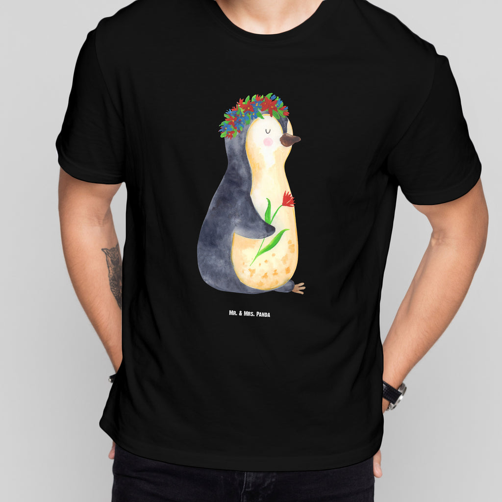 Größe XL T-Shirt Pinguin Blumenkranz T-Shirt, Shirt, Tshirt, Lustiges T-Shirt, T-Shirt mit Spruch, Party, Junggesellenabschied, Jubiläum, Geburstag, Herrn, Damen, Männer, Frauen, Schlafshirt, Nachthemd, Sprüche, Pinguin, Pinguine, Blumenkranz, Universum, Leben, Wünsche, Ziele, Lebensziele, Motivation, Lebenslust, Liebeskummer, Geschenkidee