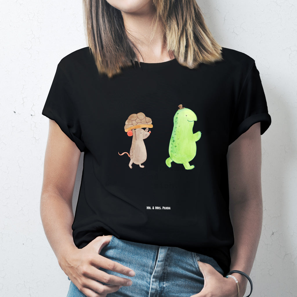 Größe L T-Shirt Schildkröte & Maus T-Shirt, Shirt, Tshirt, Lustiges T-Shirt, T-Shirt mit Spruch, Party, Junggesellenabschied, Jubiläum, Geburstag, Herrn, Damen, Männer, Frauen, Schlafshirt, Nachthemd, Sprüche, Schildkröte, Maus, Freunde, Freundinnen, beste Freunde, beste Freundinnen