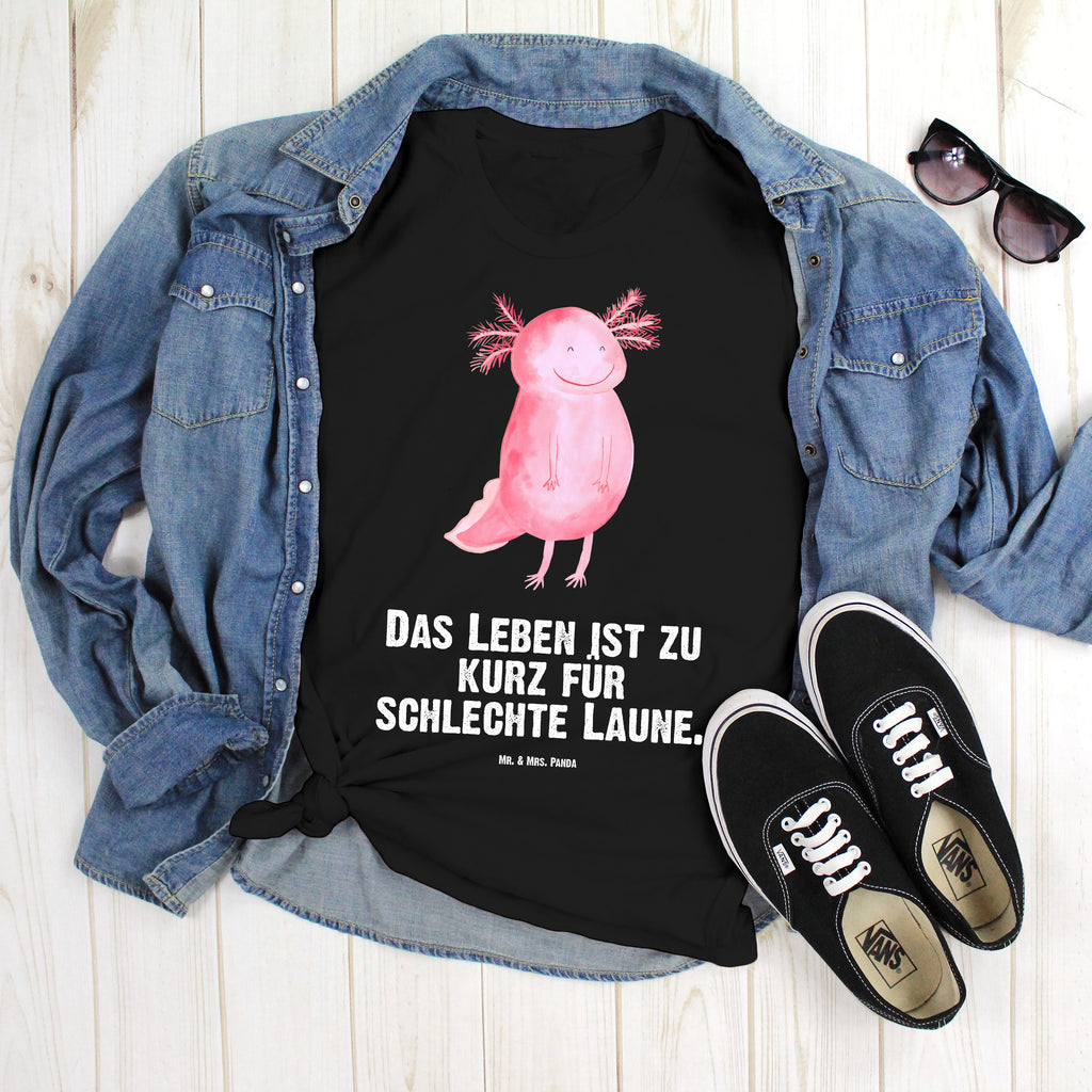 Größe XXL T-Shirt Axolotl glücklich T-Shirt, Shirt, Tshirt, Lustiges T-Shirt, T-Shirt mit Spruch, Party, Junggesellenabschied, Jubiläum, Geburstag, Herrn, Damen, Männer, Frauen, Schlafshirt, Nachthemd, Sprüche, Axolotl, Molch, Axolot, Schwanzlurch, Lurch, Lurche, Motivation, gute Laune