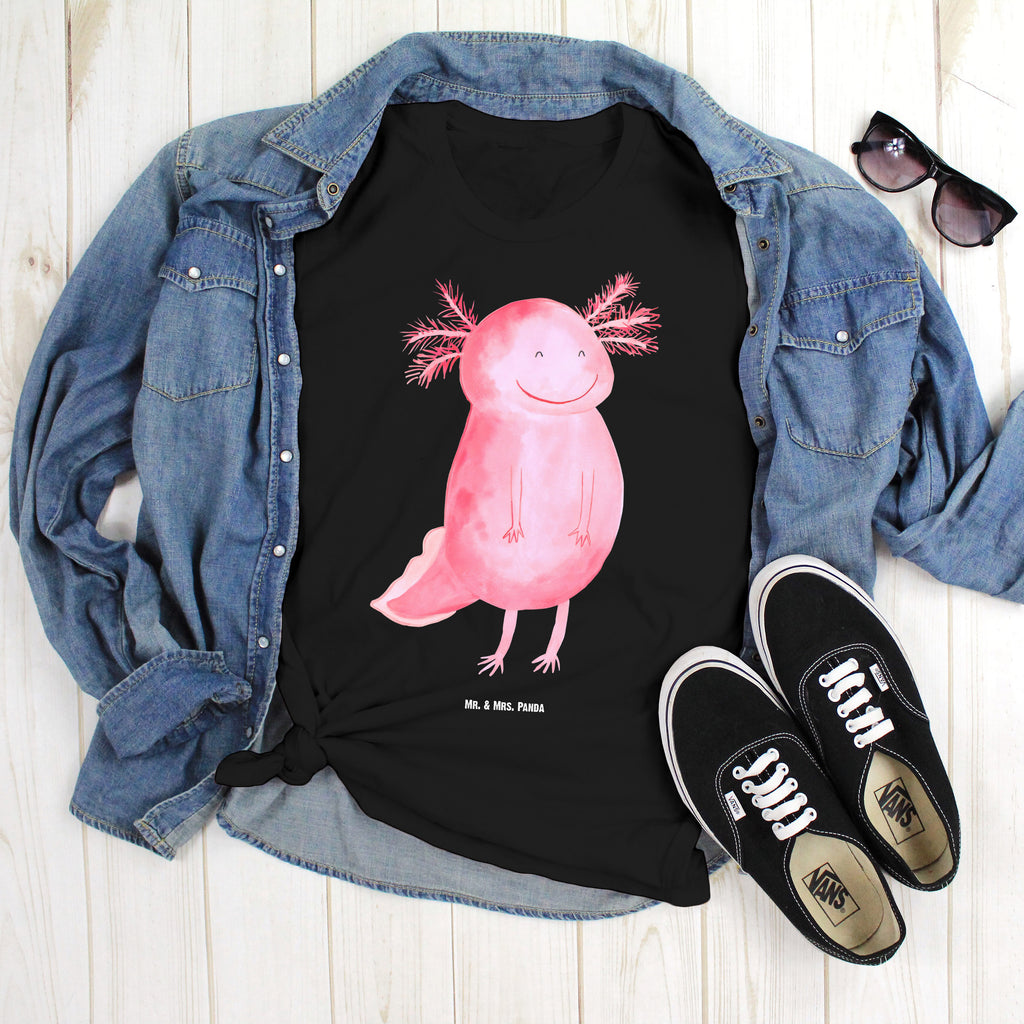 Größe XXL T-Shirt Axolotl glücklich T-Shirt, Shirt, Tshirt, Lustiges T-Shirt, T-Shirt mit Spruch, Party, Junggesellenabschied, Jubiläum, Geburstag, Herrn, Damen, Männer, Frauen, Schlafshirt, Nachthemd, Sprüche, Axolotl, Molch, Axolot, Schwanzlurch, Lurch, Lurche, Motivation, gute Laune