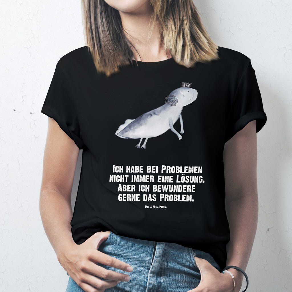 Größe M T-Shirt Axolotl schwimmt T-Shirt, Shirt, Tshirt, Lustiges T-Shirt, T-Shirt mit Spruch, Party, Junggesellenabschied, Jubiläum, Geburstag, Herrn, Damen, Männer, Frauen, Schlafshirt, Nachthemd, Sprüche, Axolotl, Molch, Axolot, Schwanzlurch, Lurch, Lurche, Problem, Probleme, Lösungen, Motivation