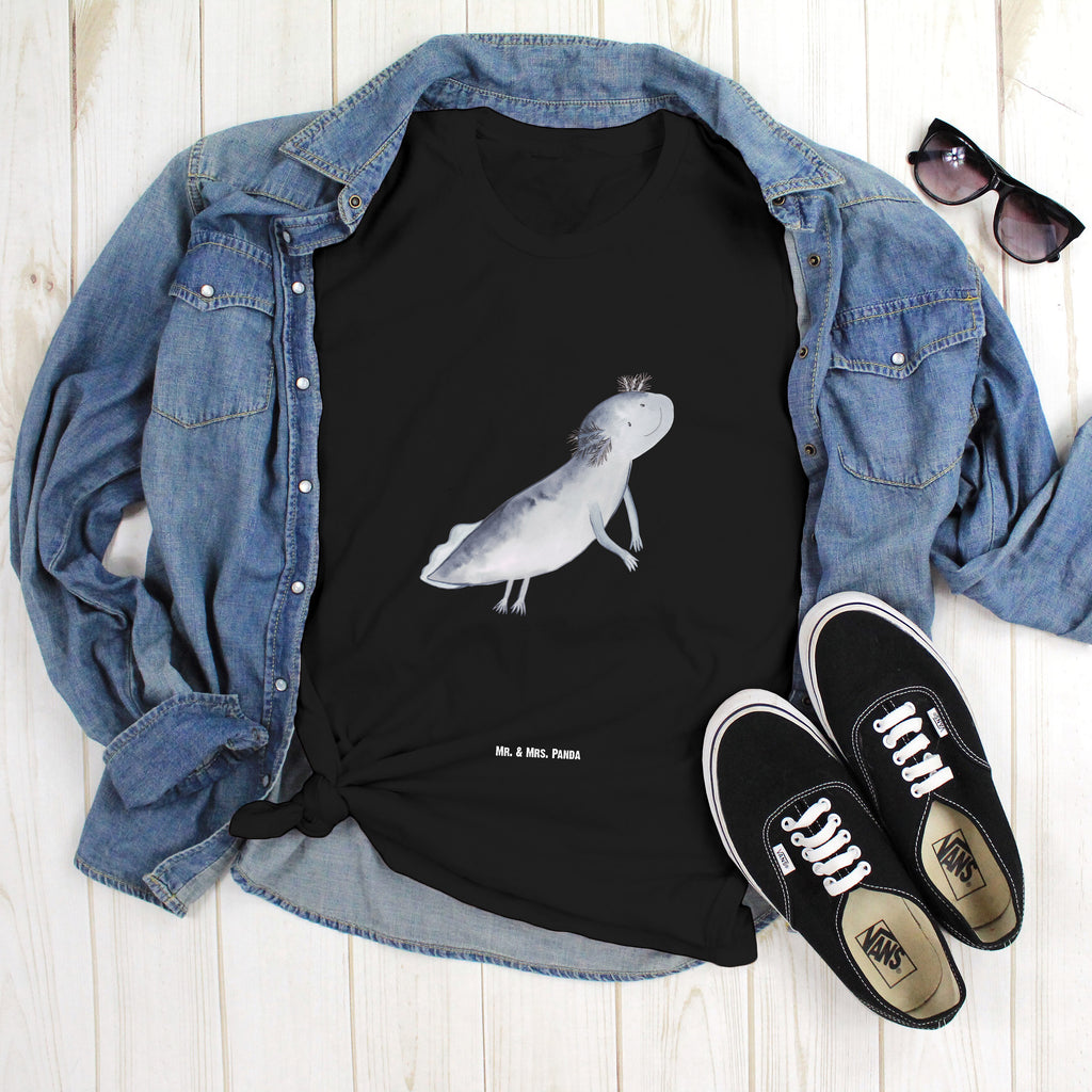 Größe M T-Shirt Axolotl schwimmt T-Shirt, Shirt, Tshirt, Lustiges T-Shirt, T-Shirt mit Spruch, Party, Junggesellenabschied, Jubiläum, Geburstag, Herrn, Damen, Männer, Frauen, Schlafshirt, Nachthemd, Sprüche, Axolotl, Molch, Axolot, Schwanzlurch, Lurch, Lurche, Problem, Probleme, Lösungen, Motivation