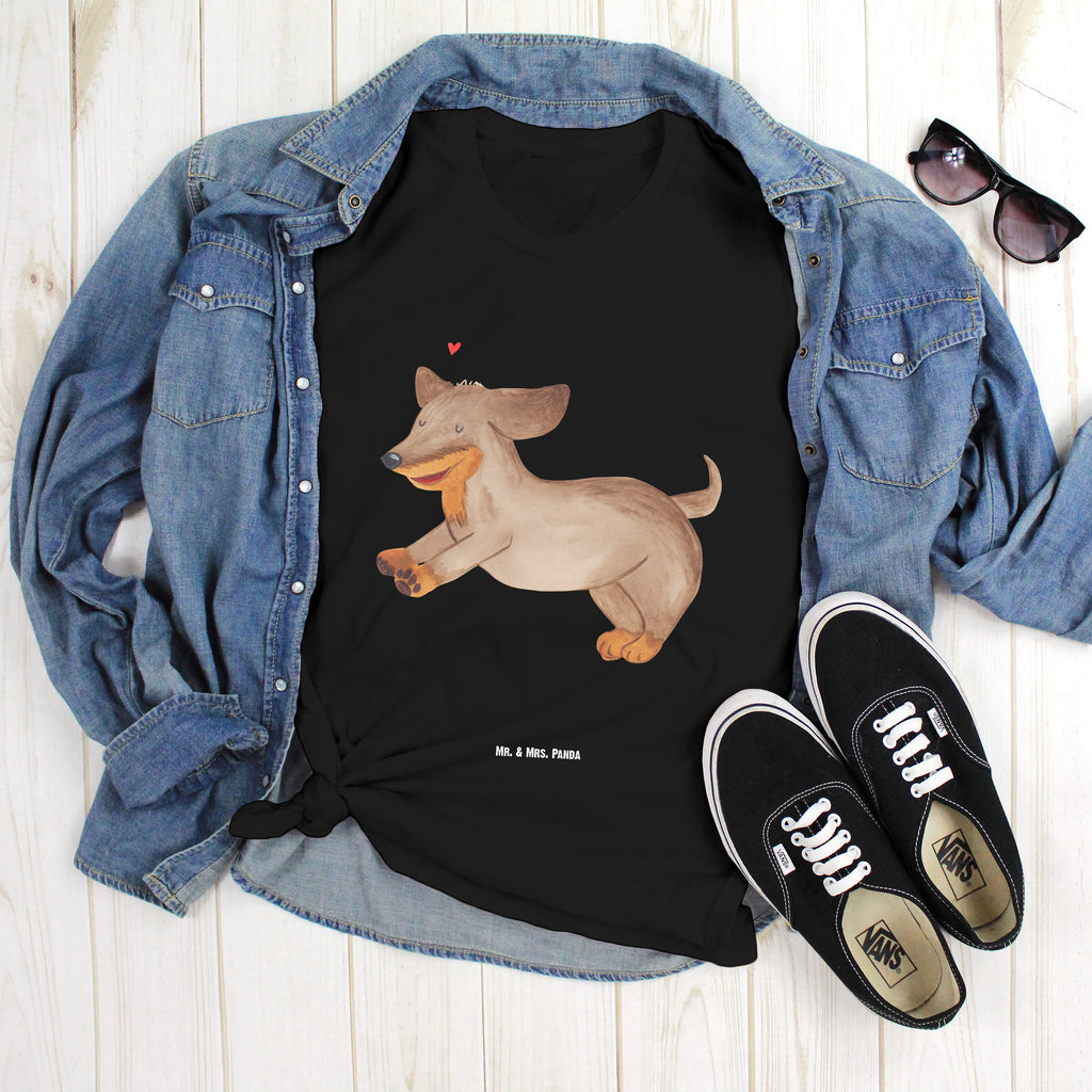 Größe L T-Shirt Hund Dackel fröhlich T-Shirt, Shirt, Tshirt, Lustiges T-Shirt, T-Shirt mit Spruch, Party, Junggesellenabschied, Jubiläum, Geburstag, Herrn, Damen, Männer, Frauen, Schlafshirt, Nachthemd, Sprüche, Hund, Hundemotiv, Haustier, Hunderasse, Tierliebhaber, Hundebesitzer, Hunde, Dackel, Dachshund, happy dog