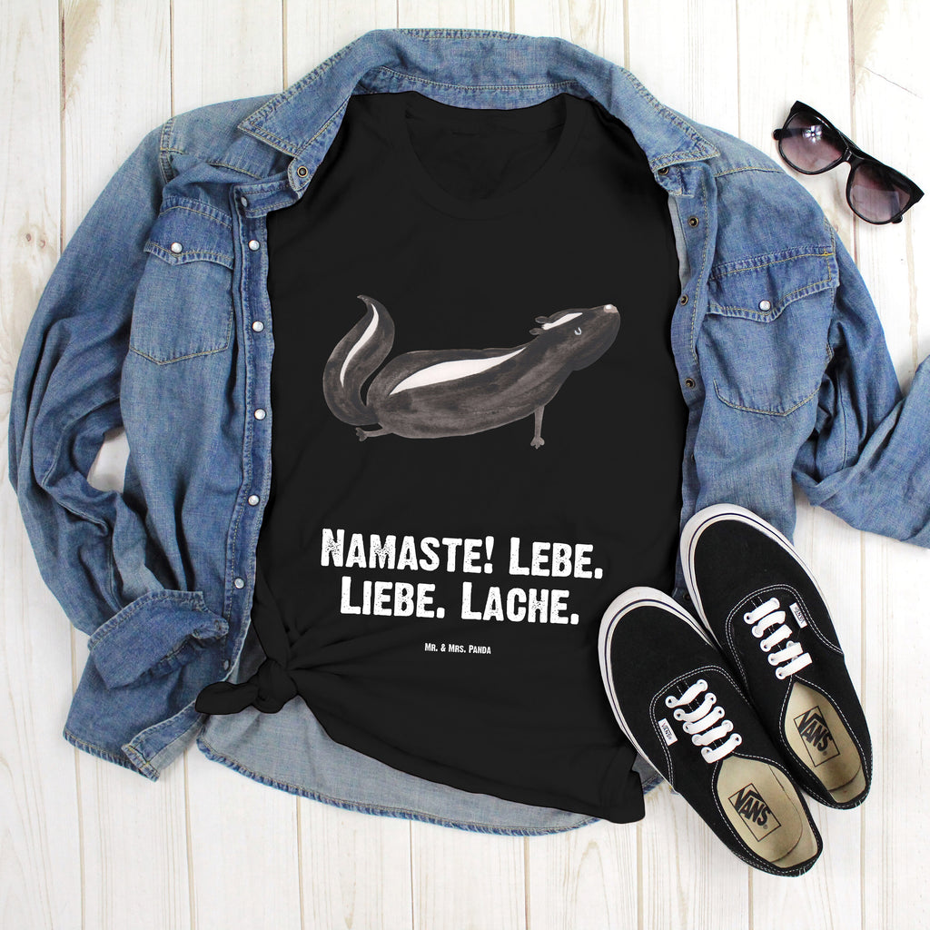 Größe L T-Shirt Stinktier Yoga T-Shirt, Shirt, Tshirt, Lustiges T-Shirt, T-Shirt mit Spruch, Party, Junggesellenabschied, Jubiläum, Geburstag, Herrn, Damen, Männer, Frauen, Schlafshirt, Nachthemd, Sprüche, Stinktier, Skunk, Wildtier, Raubtier, Stinker, Stinki, Yoga, Namaste, Lebe, Liebe, Lache