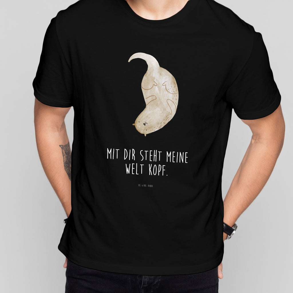 Größe S T-Shirt Otter kopfüber T-Shirt, Shirt, Tshirt, Lustiges T-Shirt, T-Shirt mit Spruch, Party, Junggesellenabschied, Jubiläum, Geburstag, Herrn, Damen, Männer, Frauen, Schlafshirt, Nachthemd, Sprüche, Otter, Fischotter, Seeotter, Otter Seeotter See Otter