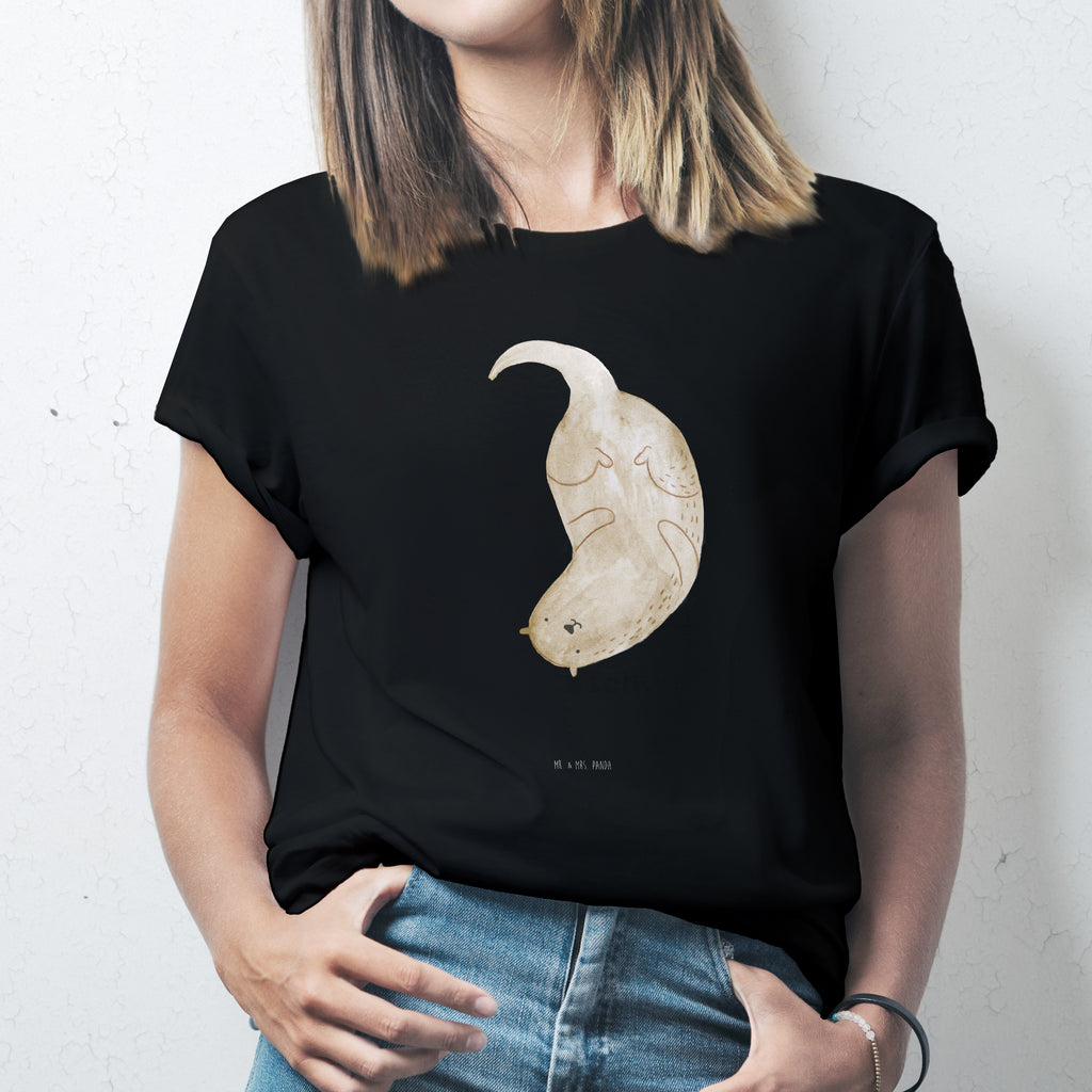 Größe S T-Shirt Otter kopfüber T-Shirt, Shirt, Tshirt, Lustiges T-Shirt, T-Shirt mit Spruch, Party, Junggesellenabschied, Jubiläum, Geburstag, Herrn, Damen, Männer, Frauen, Schlafshirt, Nachthemd, Sprüche, Otter, Fischotter, Seeotter, Otter Seeotter See Otter