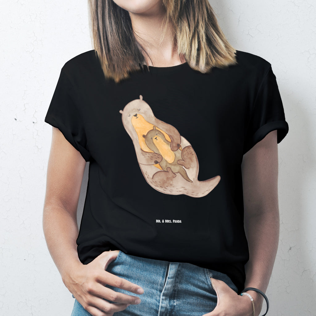 Größe L T-Shirt Otter mit Kind T-Shirt, Shirt, Tshirt, Lustiges T-Shirt, T-Shirt mit Spruch, Party, Junggesellenabschied, Jubiläum, Geburstag, Herrn, Damen, Männer, Frauen, Schlafshirt, Nachthemd, Sprüche, Otter, Fischotter, Seeotter, Otter Seeotter See Otter