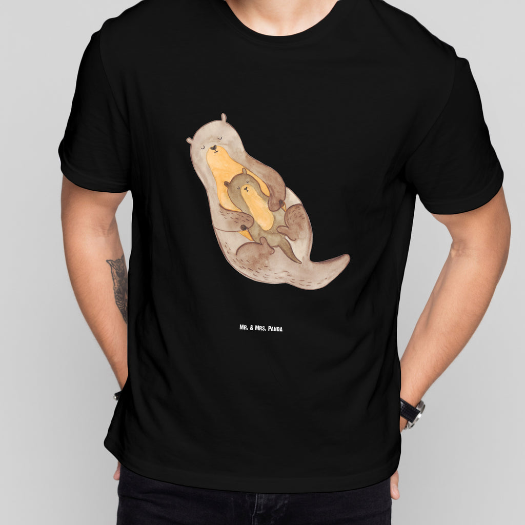 Größe L T-Shirt Otter mit Kind T-Shirt, Shirt, Tshirt, Lustiges T-Shirt, T-Shirt mit Spruch, Party, Junggesellenabschied, Jubiläum, Geburstag, Herrn, Damen, Männer, Frauen, Schlafshirt, Nachthemd, Sprüche, Otter, Fischotter, Seeotter, Otter Seeotter See Otter