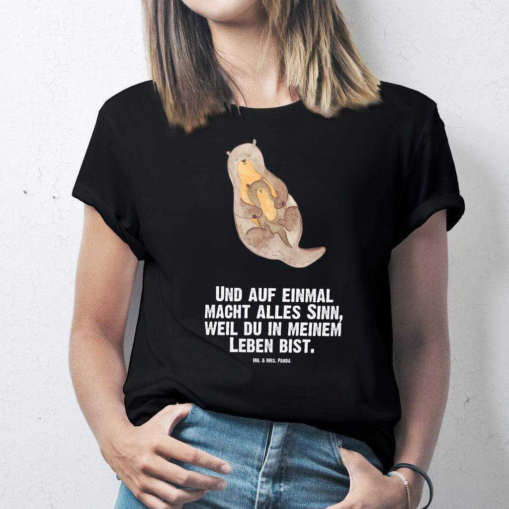 Größe L T-Shirt Otter mit Kind T-Shirt, Shirt, Tshirt, Lustiges T-Shirt, T-Shirt mit Spruch, Party, Junggesellenabschied, Jubiläum, Geburstag, Herrn, Damen, Männer, Frauen, Schlafshirt, Nachthemd, Sprüche, Otter, Fischotter, Seeotter, Otter Seeotter See Otter