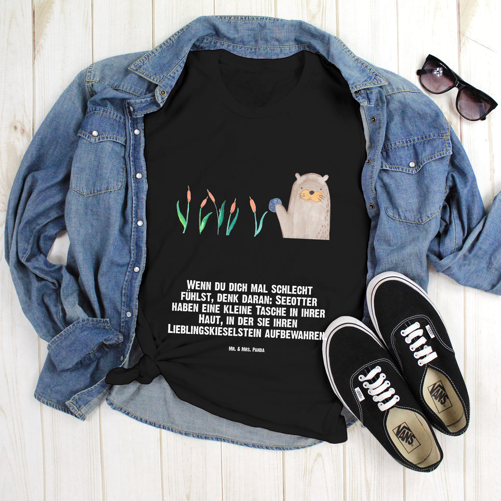 Größe L T-Shirt Otter mit Stein T-Shirt, Shirt, Tshirt, Lustiges T-Shirt, T-Shirt mit Spruch, Party, Junggesellenabschied, Jubiläum, Geburstag, Herrn, Damen, Männer, Frauen, Schlafshirt, Nachthemd, Sprüche, Otter, Fischotter, Seeotter, Otter Seeotter See Otter